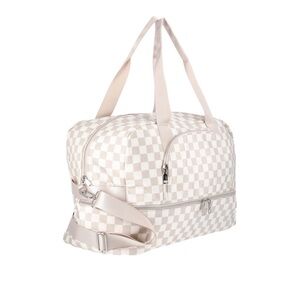 NWT No Boundaries Women's Dome Weekender Bag, Tan Checker